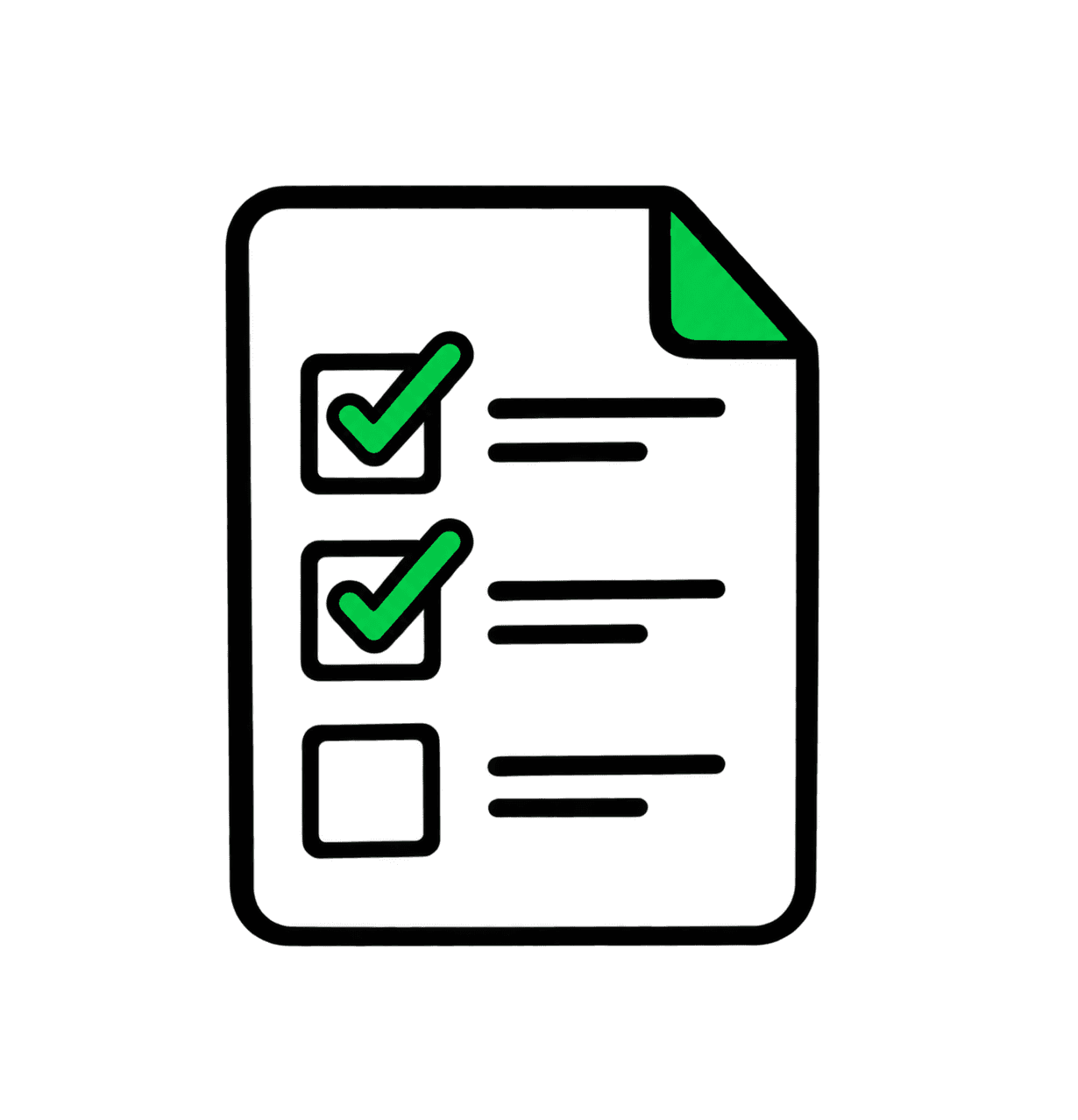 A short checklist on a page