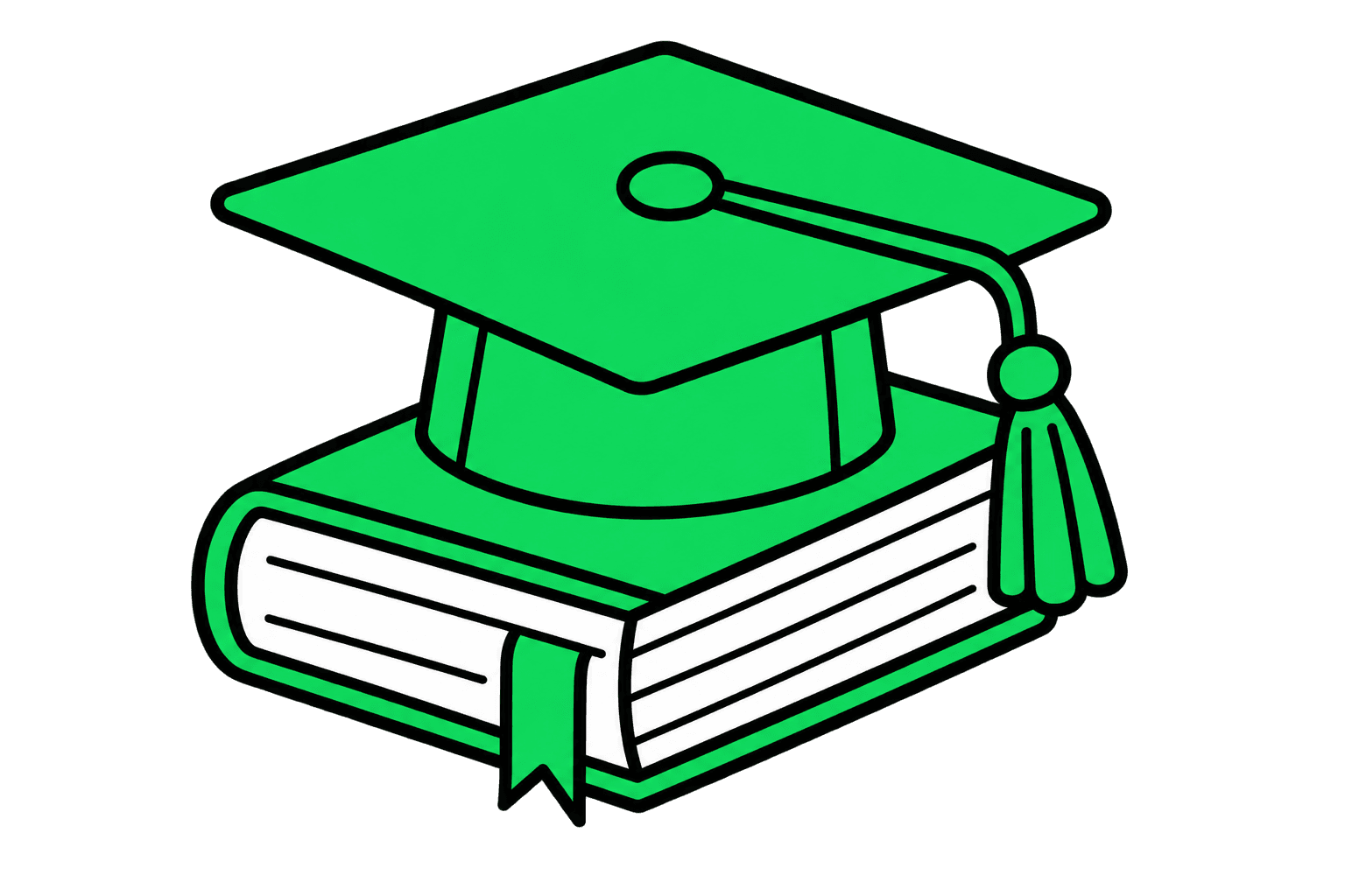 A graduation cap resting on a book